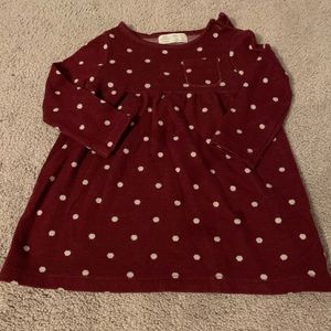 Zara Burgundy polka dot dress